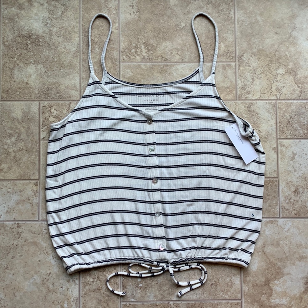 Striped crop tank top